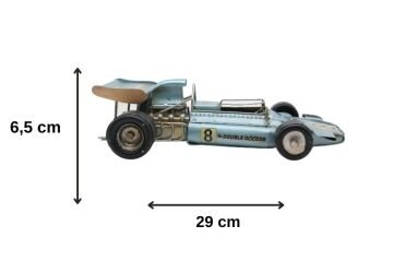 Dekoratif Metal Yarış Arabası Mavi