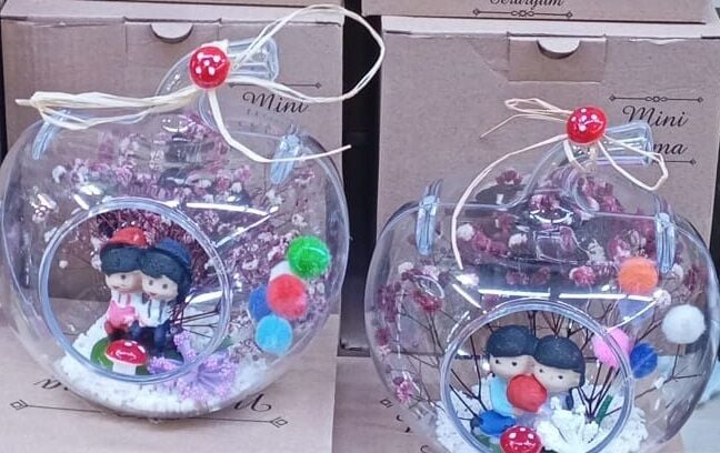 Elma Tasarımlı Dekoratif Cam Teraryum