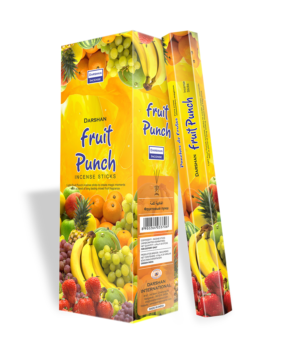 Darshan Karışık Meyve Suyu Kokulu Fruit Punch Çubuk Tütsü (120 Adet)
