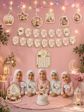 Kuran Okuyorum Parti ve Kutlama Seti – Pembe Konsept