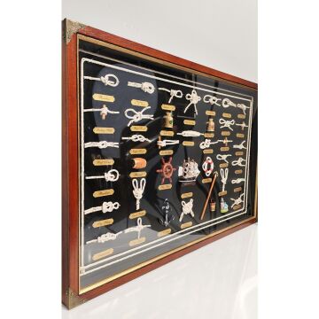 Marin Ahşap Yelkenli Gemi Dümen Çapa Tasarımlı Duvar Panosu