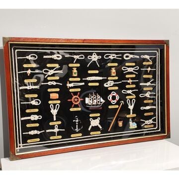 Marin Ahşap Yelkenli Gemi Dümen Çapa Tasarımlı Duvar Panosu