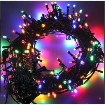 8 Fonksiyon Siyah Kablolu Rgb Boncuk Dekoratif Led Işık (10 mt)