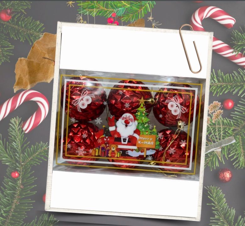 Yılbaşı Kırmızı Toplar Yılbaşı Çam Ağacı Süsü 6'lı (8 cm)