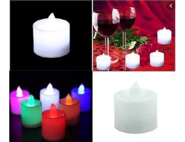 Yuvarlak Renk Değiştiren Tealight Pilli Mum (24 Adet)