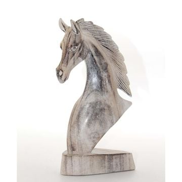 Ahşap Dekoratif At Büstü Biblosu (25 cm)