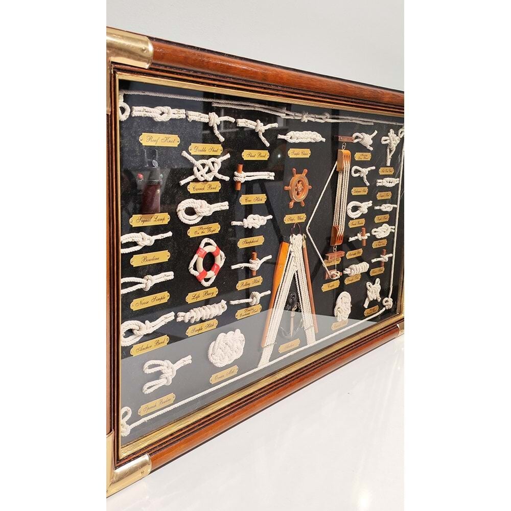 Marin Ahşap Yelkenli Gemi Dümen Tasarımlı Duvar Panosu Küçük