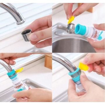 Yumuşak Hortumlu Taşlı Pervaneli Musluk Başlığı