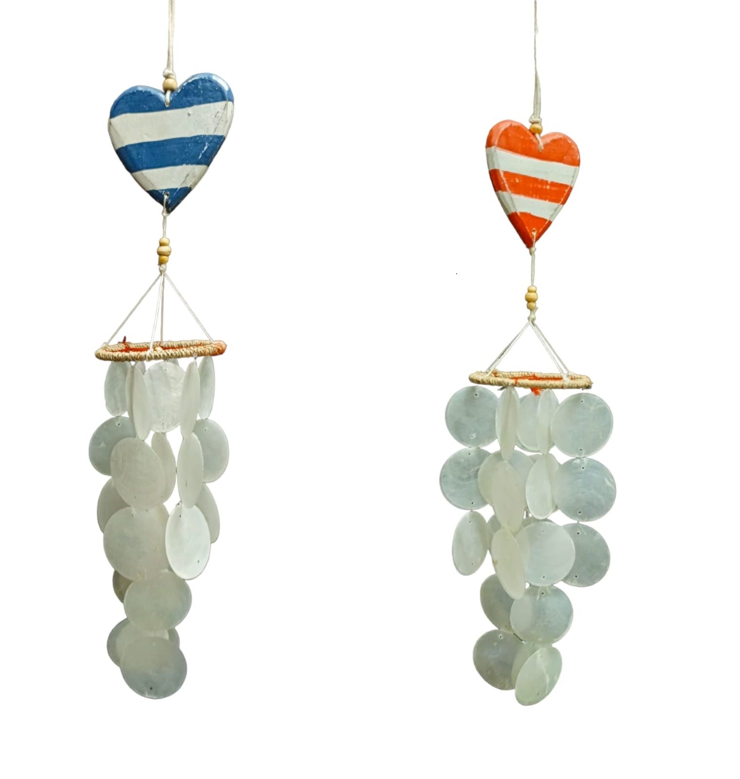 Kalp Tasarımlı Sedef Rüzgar Çanı (50 cm)