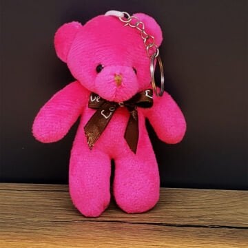 Sevgiliye Hediye Pembe Tüllü Kese Ve Sevimli Ayıcık