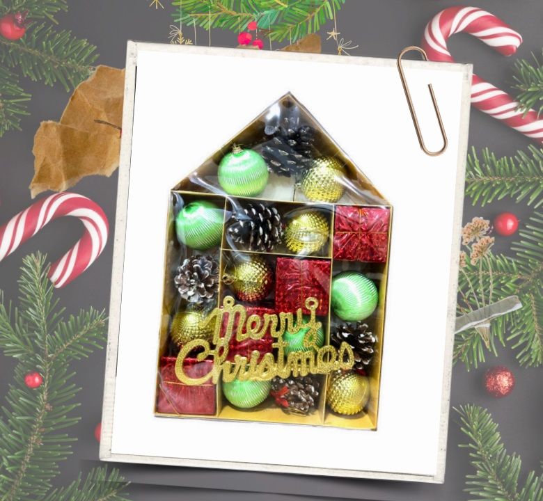 Yılbaşı Renkli Yılbaşı Çam Ağacı Süsü 20'li (5 cm)