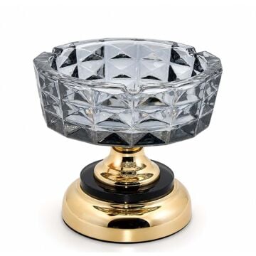 Metal Ayaklı  Cam Küllük (14 cm x 15 cm)