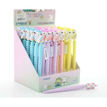 Renkli Boynuzlu At Tasarımlı Uçlu Kurşun Kalem (36 Adet)