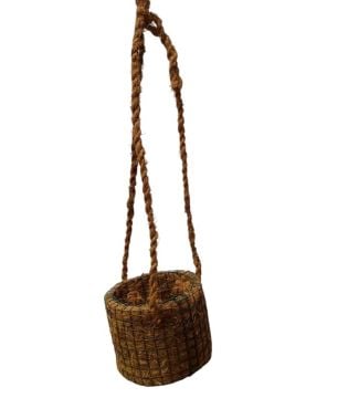 Askılı Jüt İp Dekoratif Balkon Bahçe Saksısı