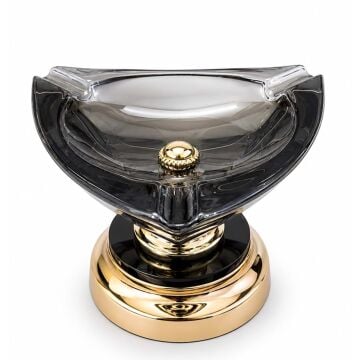 Metal Ayaklı  Cam Küllük (18 cm x 12 cm)