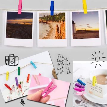 Renkli Mini Ahşap Mandal (100 Adet)