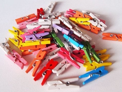 Renkli Mini Ahşap Mandal (100 Adet)