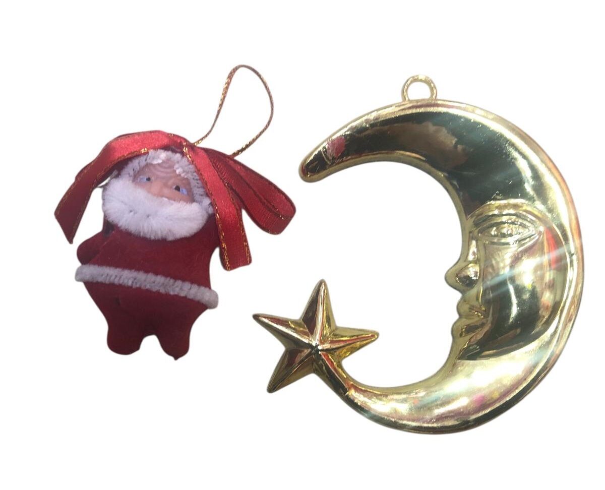 Mini Dekoratif Noel Baba Ay Yıldız Yılbaşı Noel Çam Ağacı Süsü