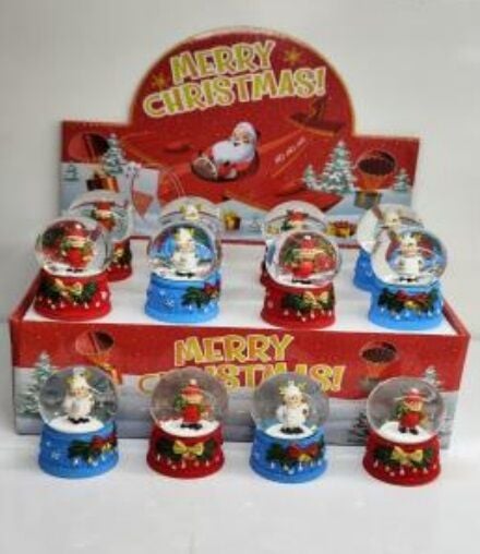 Mini Geyik Kafalı Çocuk Yılbaşı Cam Kar Küresi