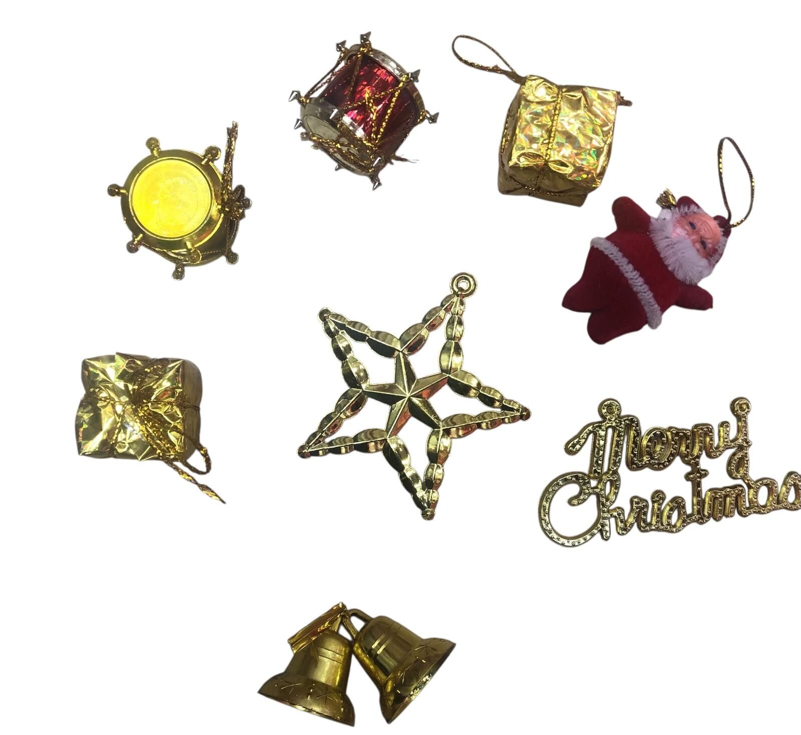 Mini Dekoratif Yılbaşı Noel Çam Ağacı Süsü (8 Parça)