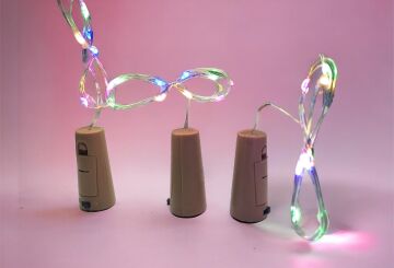 Peri Led Şişe Mantar Tıpa Şeklinde Rgb Pilli Aydınlatma 80cm