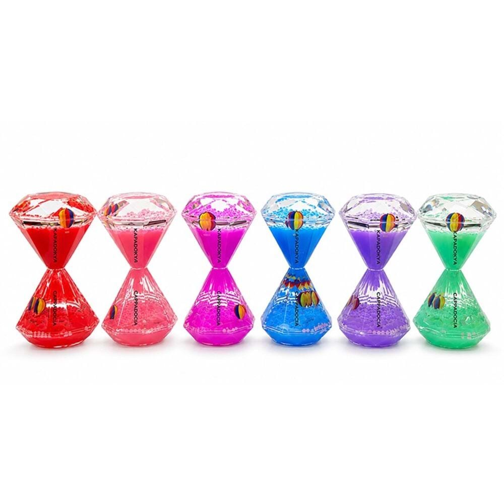 Dekoratif Kapadokya Sıvı Jel Kum Saati (13cmx8 cm)
