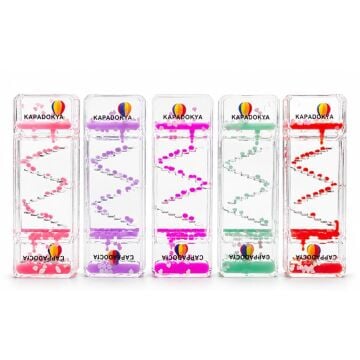 Dekoratif Kapadokya Sıvı Jel Kum Saati (16cmx6 cm)