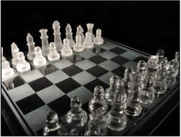 Büyük Cam Satranç Takımı (Glass Chess) 25 Cm