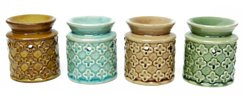 Dekoratif Renkli Kabartmalı Çiçek Tasarım Seramik Buhurdanlık