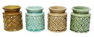 Dekoratif Renkli Kabartmalı Çiçek Tasarım Seramik Buhurdanlık