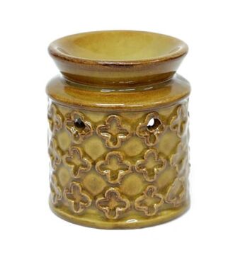 Dekoratif Renkli Kabartmalı Çiçek Tasarım Seramik Buhurdanlık