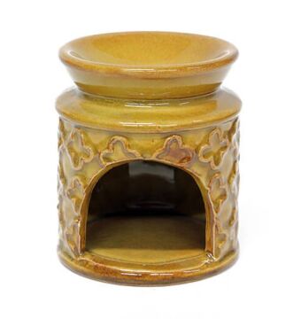 Dekoratif Renkli Kabartmalı Çiçek Tasarım Seramik Buhurdanlık