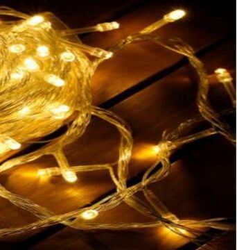 20 Led Şeffaf Kablolu Gün Işığı Sarı Renk Pilli Led Işık (3 Metre)