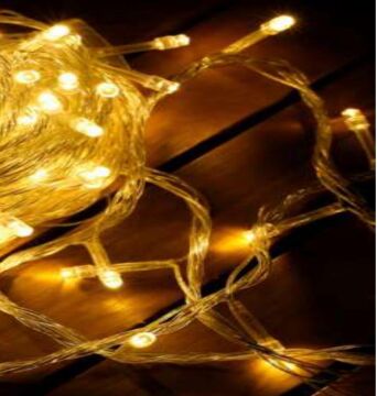 20 Led Şeffaf Kablolu Gün Işığı Sarı Renk Pilli Led Işık (3 Metre)