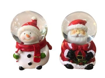 Mini Yılbaşı Noel Baba & Kardan Adam Cam Fanus Kar Küresi