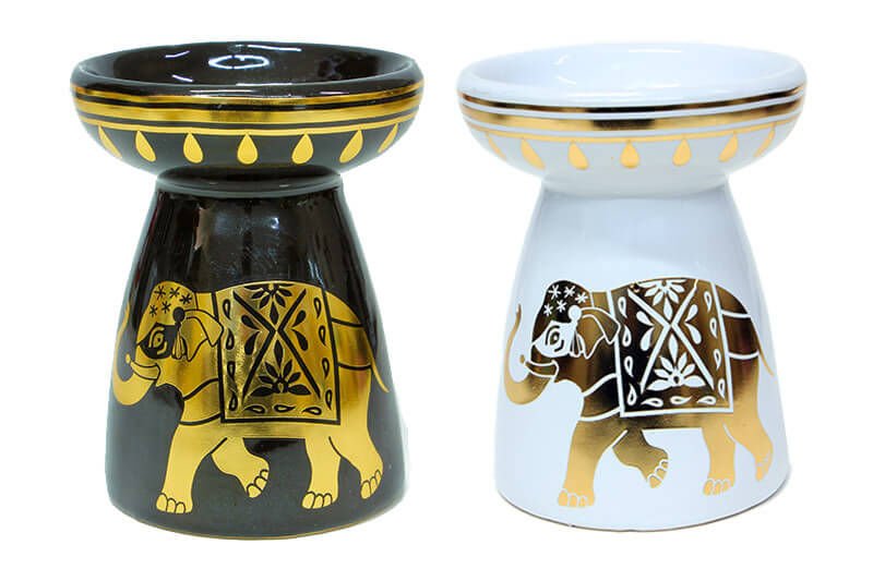 Dekoratif Sarı İşlemeli Fil Tasarım Buhurdanlık