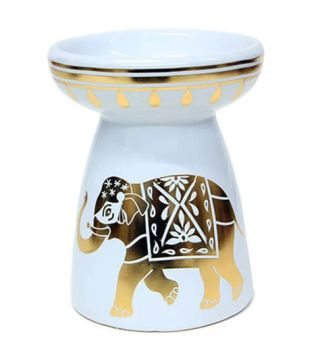 Dekoratif Sarı İşlemeli Fil Tasarım Buhurdanlık