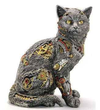 Dekoratif Polyester Kedi Tasarımlı Biblo (29 cm)