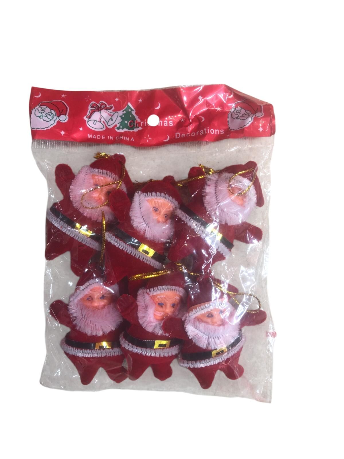 Noel Baba Yılbaşı Çam Ağacı Süsü (6 cm x 6 Adet)