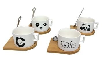 Panda Temalı Mıknatıslı Kaşıklı Kupa