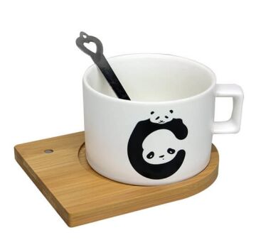Panda Temalı Mıknatıslı Kaşıklı Kupa