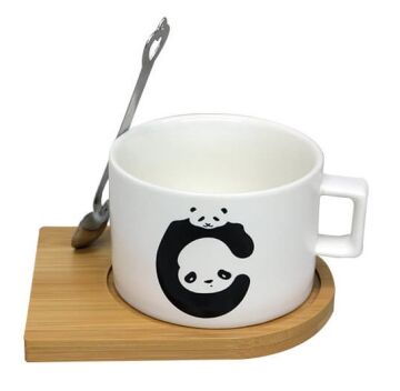 Panda Temalı Mıknatıslı Kaşıklı Kupa