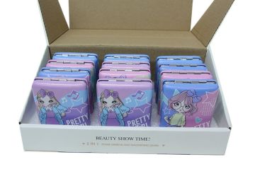 Pretty Girl Tasarımlı Dikdörtgen Mini Makyaj Aynası (12 Adet)