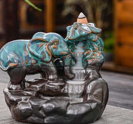 Seramik Fil Tasarımlı Ters Geri Akış Şelale Tütsülük