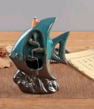 Seramik Balık Tasarımlı Ters Geri Akış Şelale Tütsülük