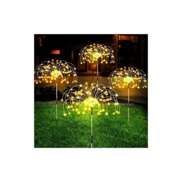 120 Ledli Solar Güneş Enerjili Sarı Işık Bahçe Aydınlatma