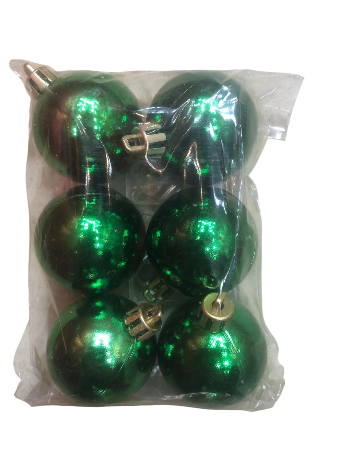 Metalik Yeşil Renk Top Yılbaşı Çam Ağacı Süsü (4 cm x 6 Adet)