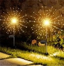 120 Ledli Solar Güneş Enerjili Sarı Işık Bahçe Aydınlatma