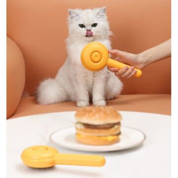 Sarı Hamburger Tasarımlı Otomatik Evcil Hayvan Fırçası
