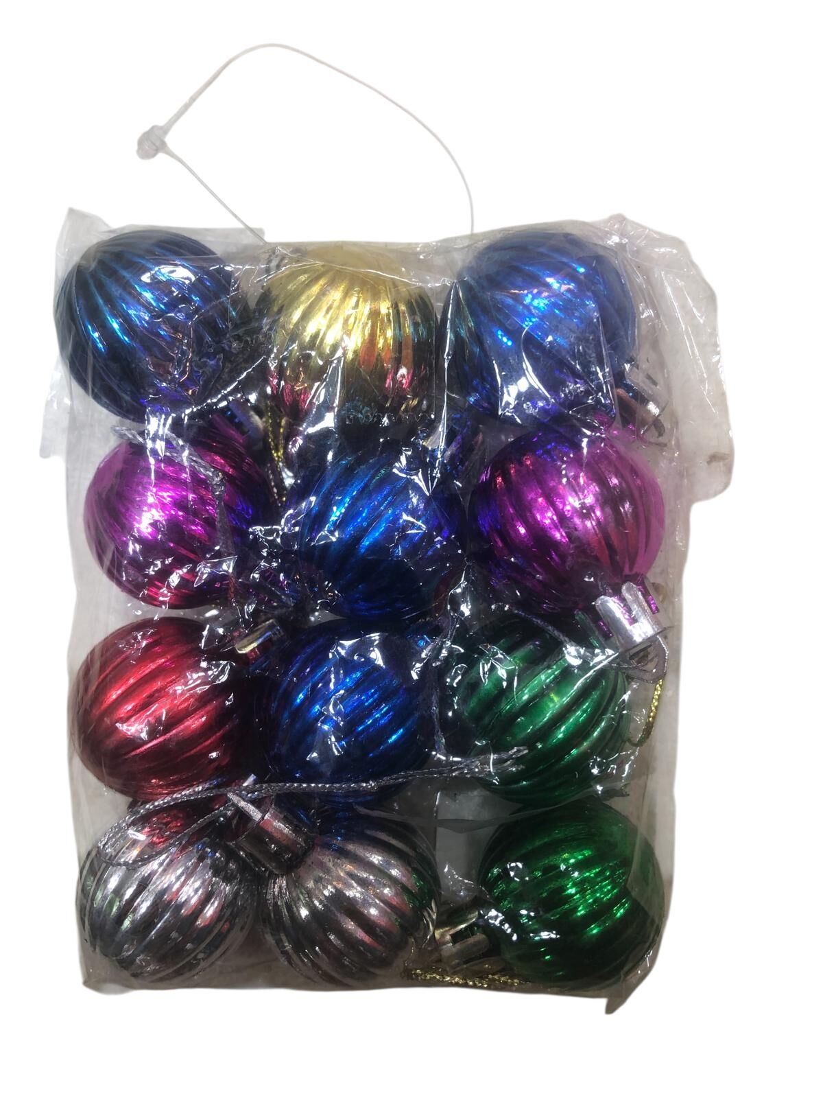 Yılbaşı Çam Ağacı Süsü Renkli Metalik Top (3 cm x 12 Adet)